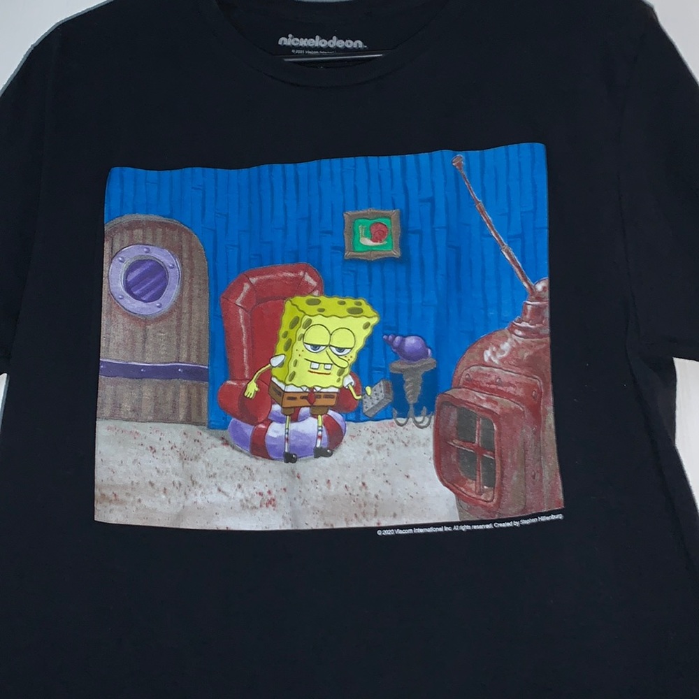 AIGHT IMA HEAD OUT - SpongeBob meme cotton tee SIZE M